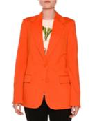 Frayed Notch-collar Two-button Blazer