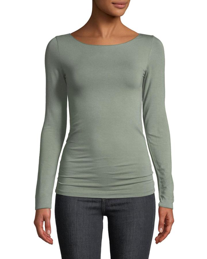 Alba Soft Touch Boat-neck Long-sleeve Top