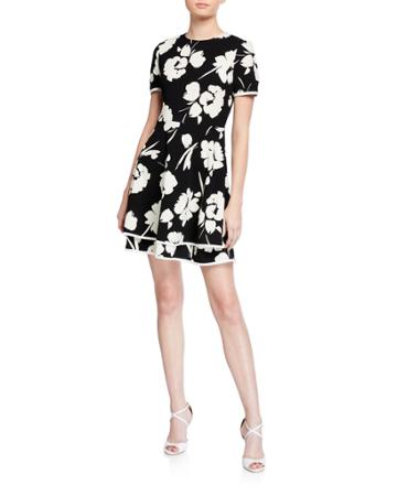 Printed Double Tier Fit And Flare Dress