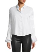 Andriel Button-front Ruffle Cotton