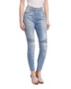 Strass Distressed Embellished Biker Jeans
