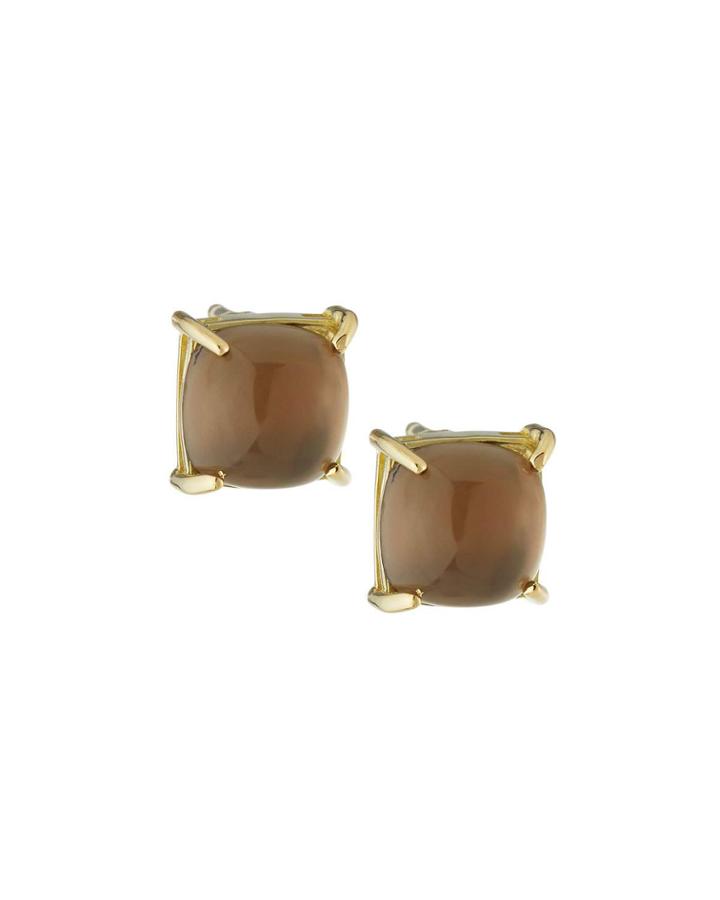 18k Doublet Stud Earrings, Citrine/mother-of-pearl