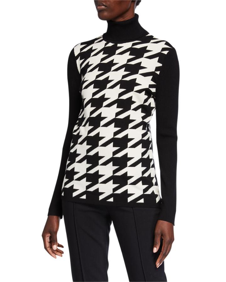 Houndstooth Turtleneck