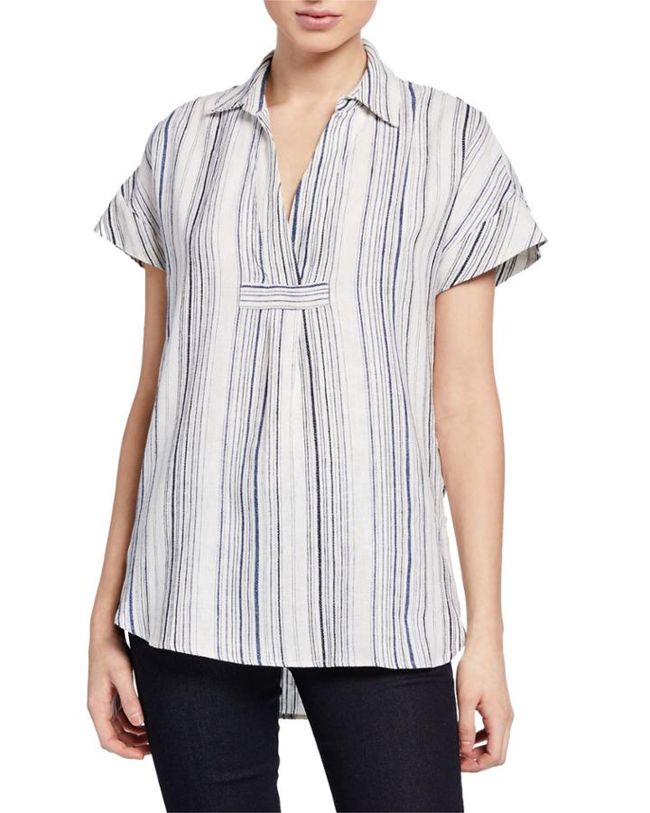 Striped High-low Tunic Top