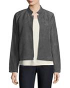 Soft Goatskin Suede Open Jacket