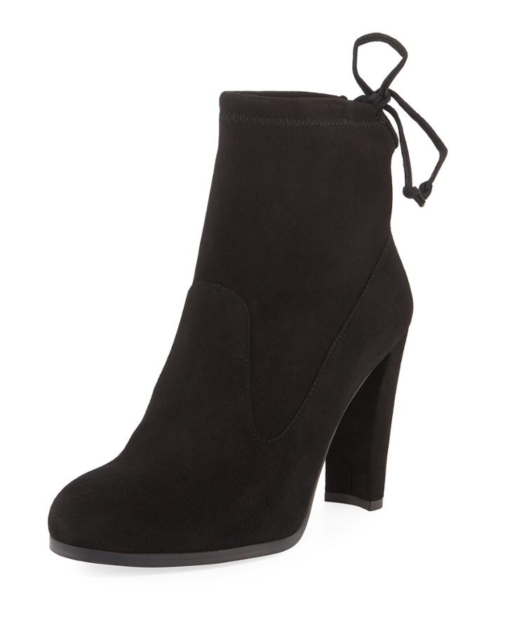 Catch Suede Booties With Ankle Tie