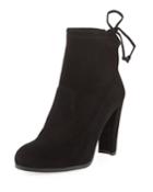 Catch Suede Booties With Ankle Tie