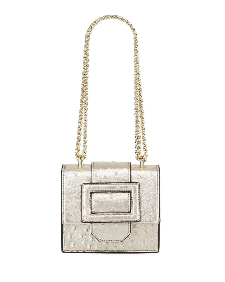Diane Faux-ostrich Mini Crossbody Bag