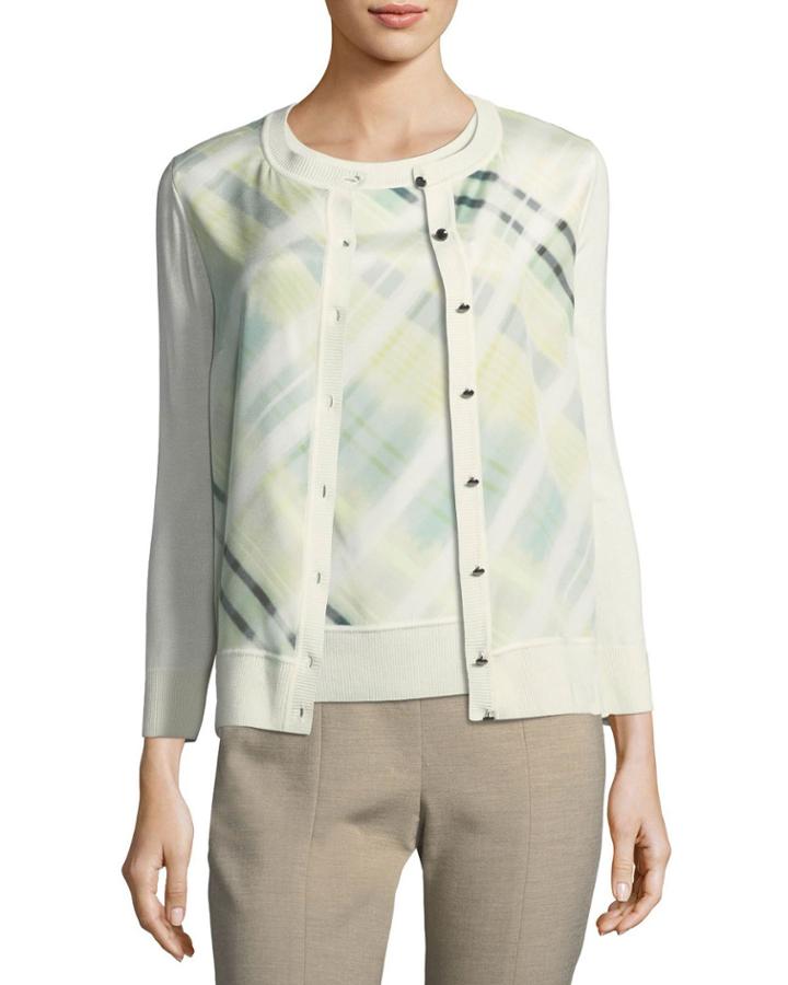 Ombre Plaid Cardigan
