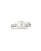 14k Coiled Diamond & Pearl Ring,