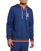Men's Brushed Fleece Lace-up Hoodie