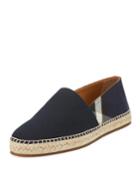 Men's Pateman Canvas Check Espadrille, Indigo Blue