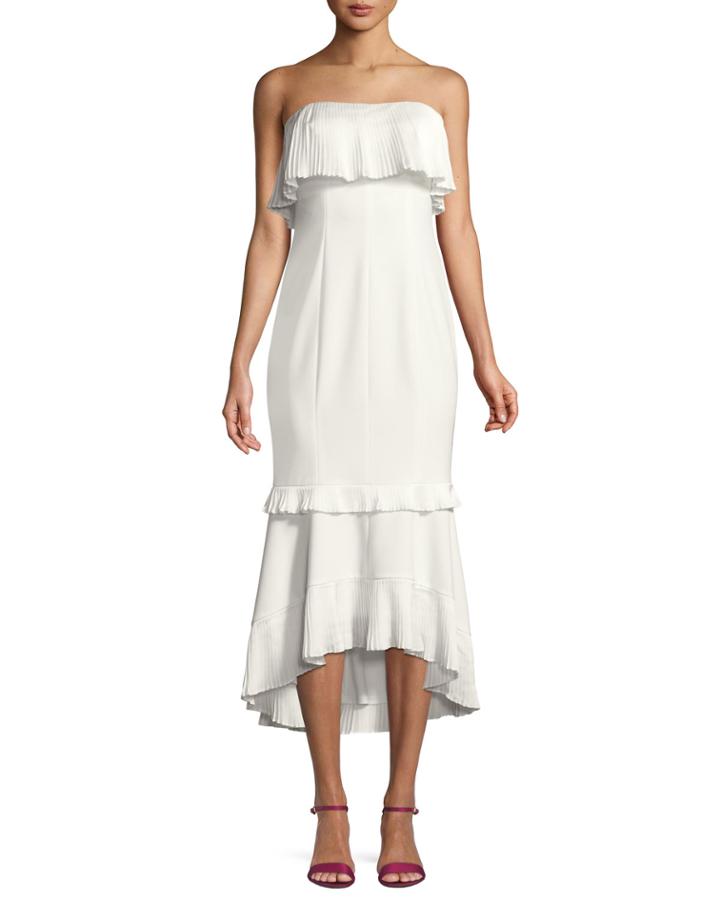 Strapless High-low Mermaid Midi Cocktail Dress