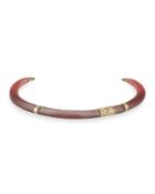 Ombre Frosted Crystal Collar Necklace, Red