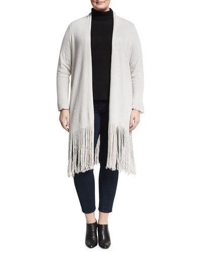 Viva La Fringe Relaxed Cardigan, Sand,