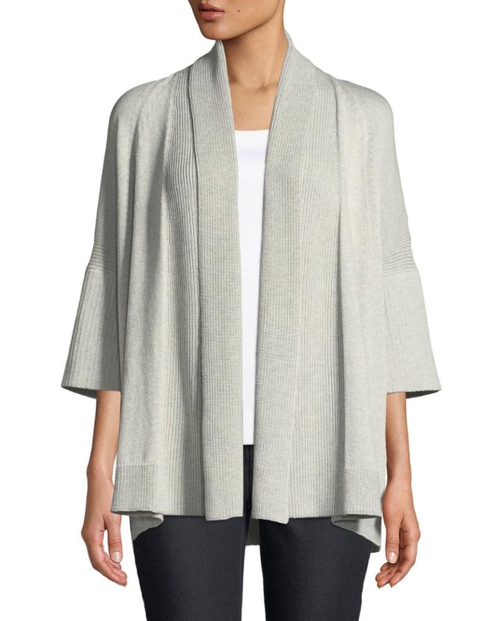 Short-sleeve Open-front Cardigan