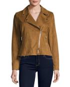 Faux-suede Motorcycle Jacket, Whiskey