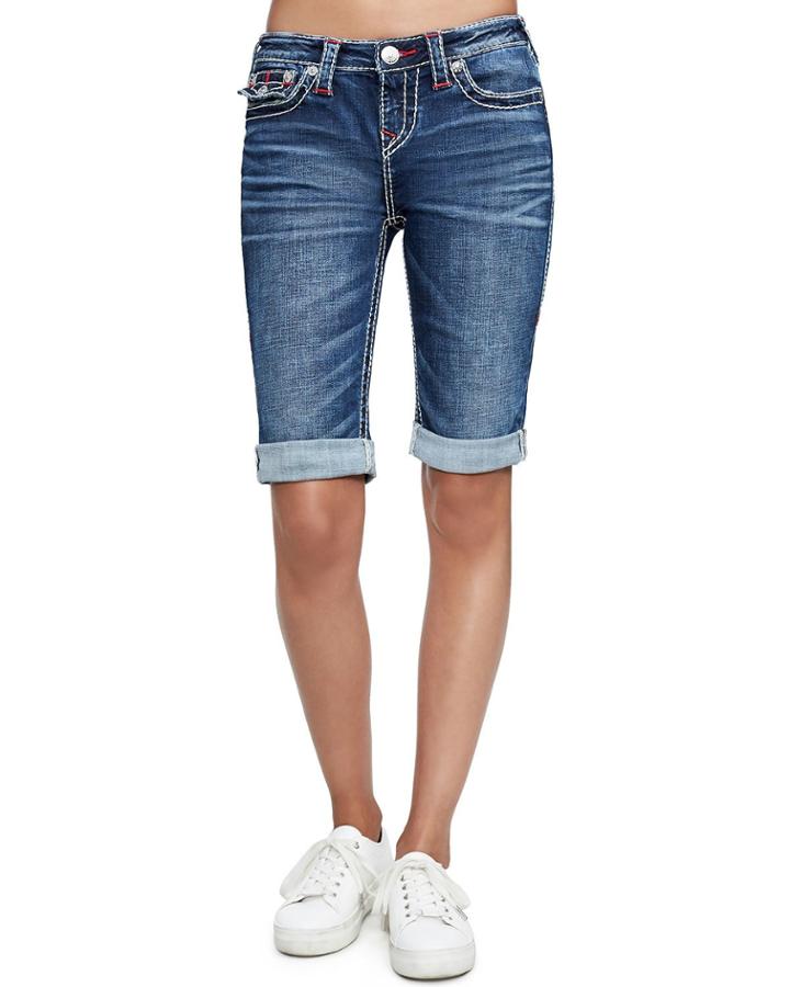 Knee-length Rolled Denim