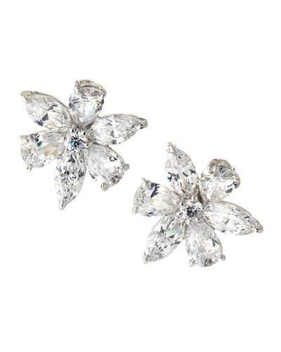 Cz Flower Cluster Earrings