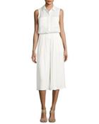 Sleeveless Cropped Jumpsuit, White