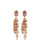 Crystal Dangle Earrings, Pink