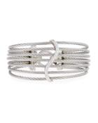 Open Cage Cuff Bracelet W/ Diamonds, Gray