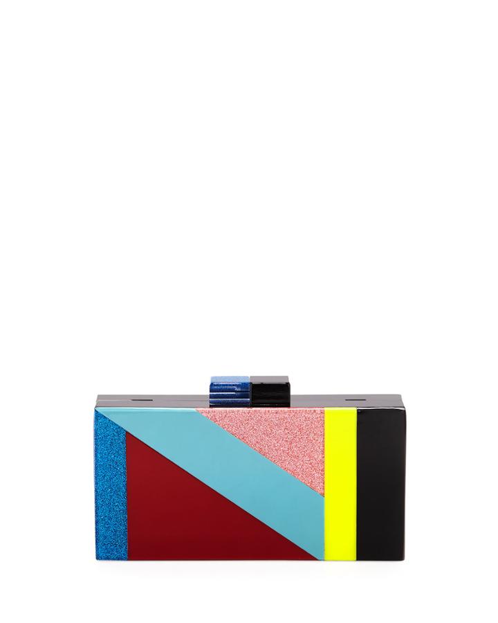 Geometric Resin Evening Box Clutch Bag