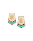 Turquoise & Bone Hexagon
