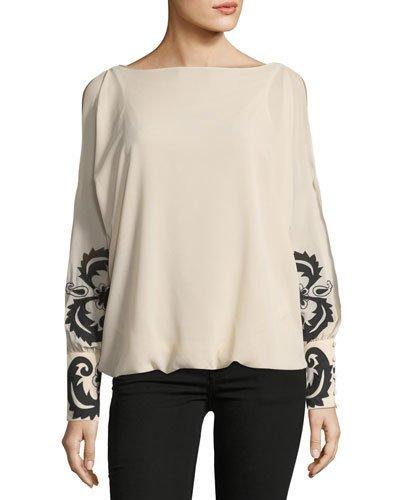 Embellished-sleeve Blouse