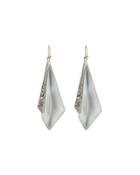 Crystal-encrusted Origami Drop Earrings,