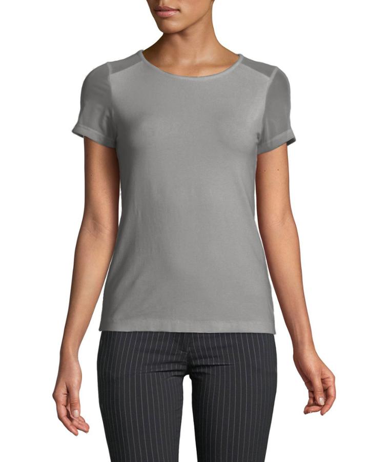 Melissa Winter Sheer-panel Short-sleeve T-shirt