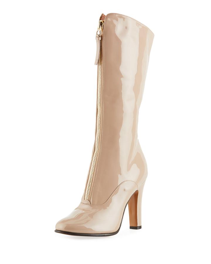 Rebelle Front-zip Patent Boots
