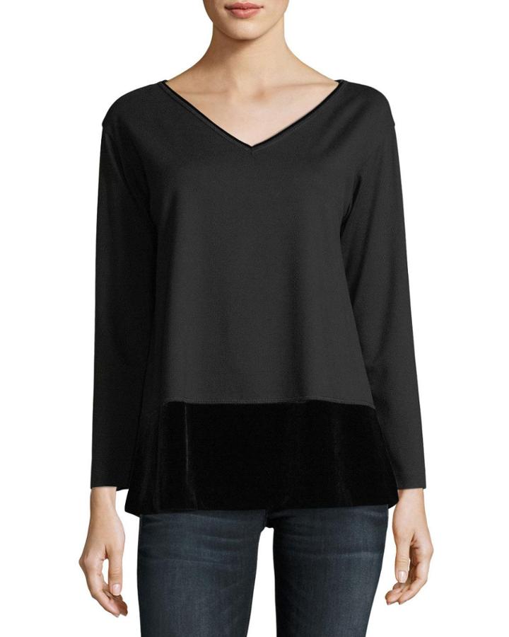Lightweight Punto Milano Velvet Combo Top