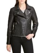 Quilted-sleeve Leather