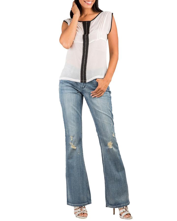 Clarice Boy Toy Mid-rise Distressed Boot-cut Jeans