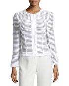 Catrice Textured Mesh Stripe Jacket, White