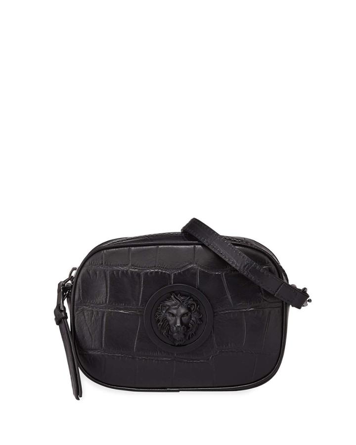 Croc-embossed Leather Crossbody Bag