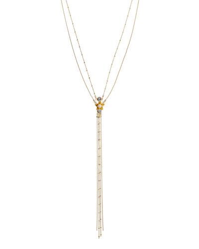 Flower Layered Lariat Necklace