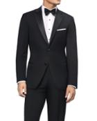 Men's Super 120's Wool-blend Notch Tuxedo Jacket
