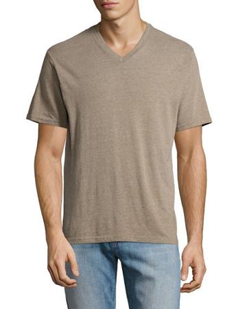 S/s Burnout V-neck