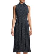 Polka-dot Tie-neck