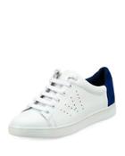 Varin Two-tone Leather Sneaker, Plaster/cobalt