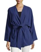 Davin Silk Short Jacket, Ultramarine