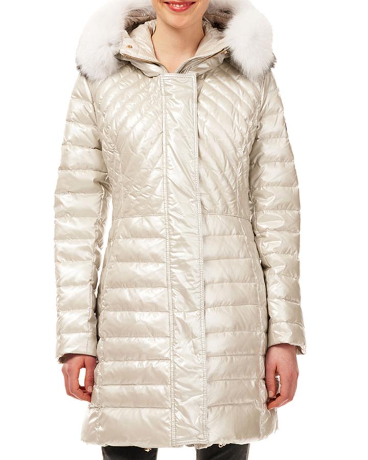 Quilted Apres-ski Puffer Jacket W/ Detachable Fox-fur Trim