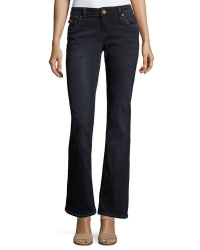 Natalie Flap-pocket Bootcut Jeans, Blue