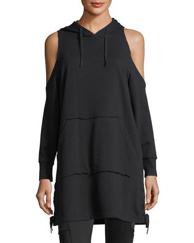 Cold-shoulder Hoodie Tunic