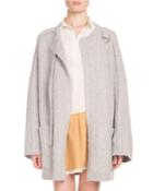 Long-sleeve Open-front Oversized Wool-cashmere Cardigan
