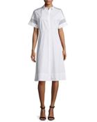 Galiana Short-sleeve Shirtdress, White