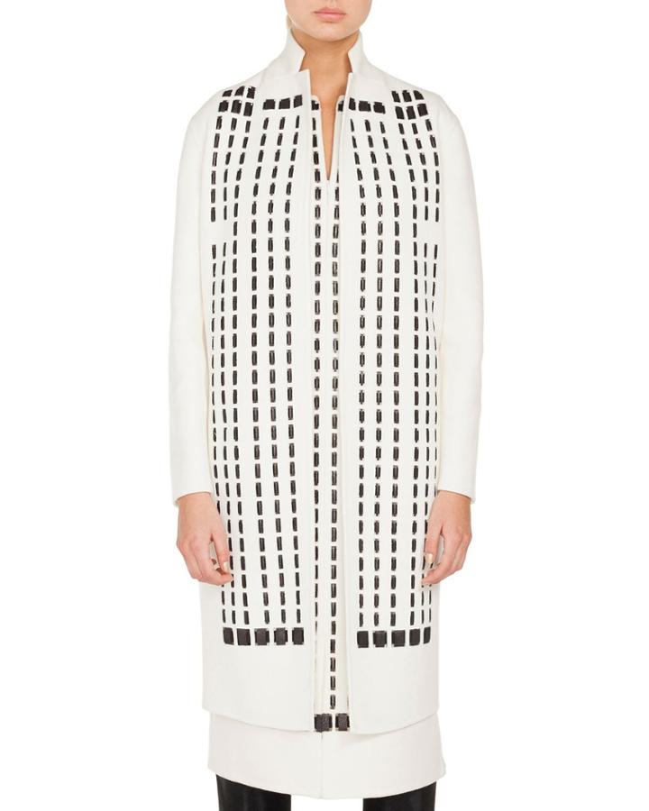 Tahara No-closure Hotel Facade Embroidered Coat