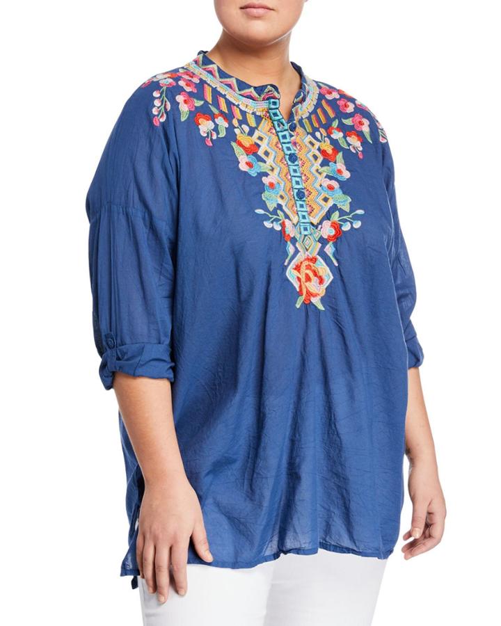Jessa Embroidered Accents Tunic,